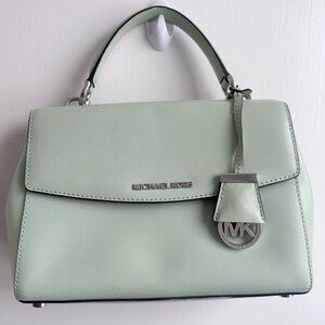 Michael Kors Ava Extra-Small Saffiano Leather Crossbody in Mint Green